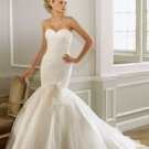 Elegant Strapless Mermaid Trumpet Hi-Lo Wedding Dress D63828