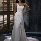Elegant Hi-Lo A-Line One-Shoulder Wedding Dress D64085
