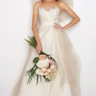 A-line Sash Hi-Lo Strapless Wedding Dress D63883