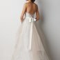 A-line Sash Hi-Lo Strapless Wedding Dress D63883