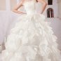 Sweet Ivory Strapless Tiered Ball Gown Wedding Dress D60373