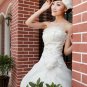 Luxurious Ivory Strapless Train Ball Gown Wedding Dress D60420