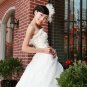 Luxurious Ivory Strapless Train Ball Gown Wedding Dress D60420