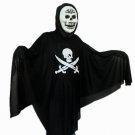 Halloween Sickle Ghost Clothing With Skeleton Mask Pirate Costume D65280