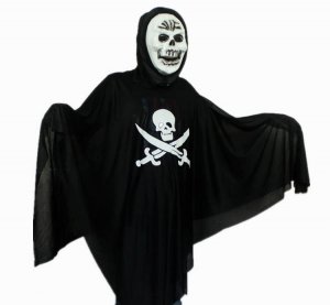 Halloween Sickle Ghost Clothing With Skeleton Mask Pirate Costume D65280