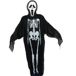 Halloween Skeleton Ghost Clothing With Screaming Mask Costume D65281