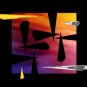 Aluk 3, 5 x 7 Print, Abstratct Digital Fine Art Image Photo, Gold Silver Black Chrome