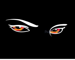 Eyes From The Dark, 8x10 Print Digital Fine Art Image Photo sexy girl eyes