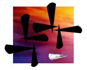 Aluk 1, 5 x 7 Print, Abstratct Digital Fine Art Image Photo, Gold Silver Black Chrome