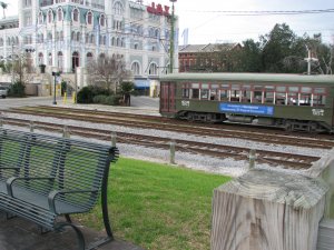 NO 17 5x7 Print Fine Art Image Photo Digital, new orleans bourbon st architecture Street car trolly