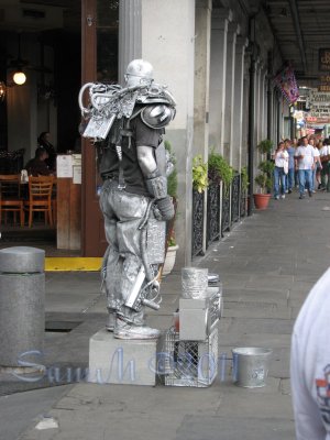 NO 20 8x10 Print Fine Art Image Photo Digital, new orleans bourbon st architecture tin man sliver