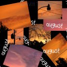 August - 8x10 Print, Digital Fine Art Image Photo - Sunset, summer, fall, Power lines, Clouds