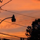 August 29 - 8x10 Print, Digital Fine Art Image Photo - Sunset, summer, fall, Power lines, Clouds