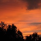 August 31 - 8x10 Print, Digital Fine Art Image Photo - Sunset, summer, fall, Power lines, Clouds