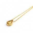 [FREE Shipping] 925 Sterling Silver w/ 18K Gold Plated Vermeil Faceted Lemon Quartz Necklace
