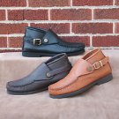 Men's Buckle Chukka Boots Deertan Leather Cushion Insoles Sizes 6-13 Made in USA