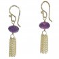 Gemstone Earrings14K Gold Filled with Amethyst 1-1/4" Long Handcrafted USA