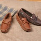 Mens Cowhide Leather Canoe Sole Moccasins Leather Sole Cushion Insoles Size 6-13