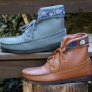 Woomens Deerskin Princess Boots Floral Braid Trim Size 4-10 Cushion Insoles USA