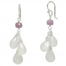 Gemstone Earrings Moonstones Tanzanite Rondelle 14K Gold Filled 1-1/4" Made USA
