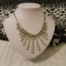 Silver Colored Necklace w/ Beaded Design