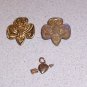 2 Old Gold Brass Vintage Girl Scout GSA Membership Pins