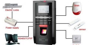 Fingerprint Time Recorder & Access Control LAN+ID Read
