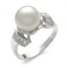 9.5mm Freshwater Pearl Ring In Silver
