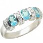 18k White Gold Plated Oval Cz Ring