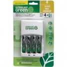 Aa/aaa Battery Charger With 4 Green Aa Precharged Batteries