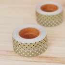 Green with Brown Dot Fabric Deco Tape