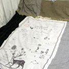145 x 80 cm Illustrated Natural Cotton Fabric