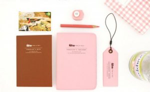 Simple Passport Holder + luggage card + traveler notepad