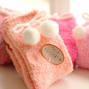 Soft Pom-Pom Towel Socks