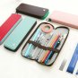 Pink, Brown, Mint Colored-Leather Zipped-Pencil Case