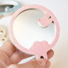 Pink Wood Round Hand Mirror