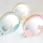 Pink Wood Round Hand Mirror