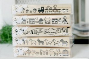 Very Long Playful Stamps Set - 5 pcs