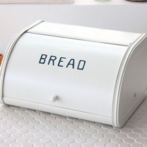 White Tin Bread Storage