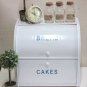 White Tin Bread and Cakes Double Storage