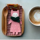 Pink Cute Doll Wears Green Shawl Message Card