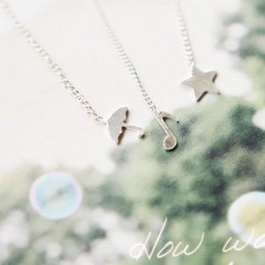 Silver Anne's Earrings - Stars, Umbrella, Eight Notes