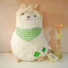 White Alpaca Wears White and Green