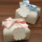 2 pcs of Sweet Looking White Gift Box - Pink Bow and Blue Bow