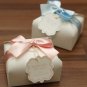 2 pcs of Sweet Looking White Gift Box - Pink Bow and Blue Bow