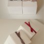2 pcs of Elegant Natural White Gift Box with Shiny Little Bow