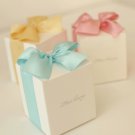 2 pcs of Elegant Natural White Gift Box with Shiny Large Bow