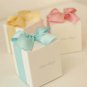 2 pcs of Elegant Natural White Gift Box with Shiny Large Bow