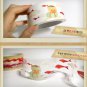 Girl and Flying Red Whale Transparent Illustration Deco Tape