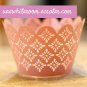 Pink Flower Cupcake Wrapper - 10 pcs